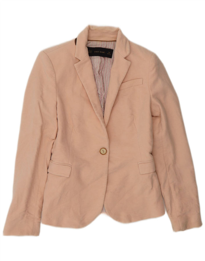 Jaqueta blazer feminina Zara com 1 botão Reino Unido 6 XS rosa
