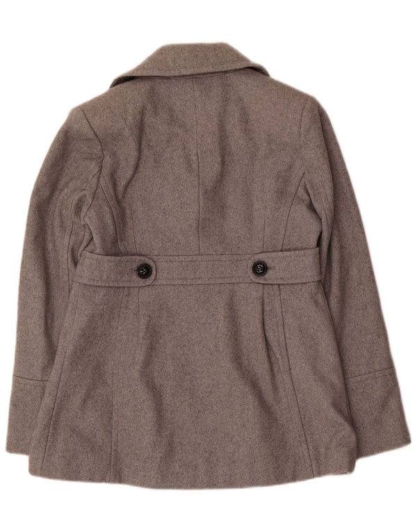 Casaco feminino Dkny Pea US 6 lã cinza médio