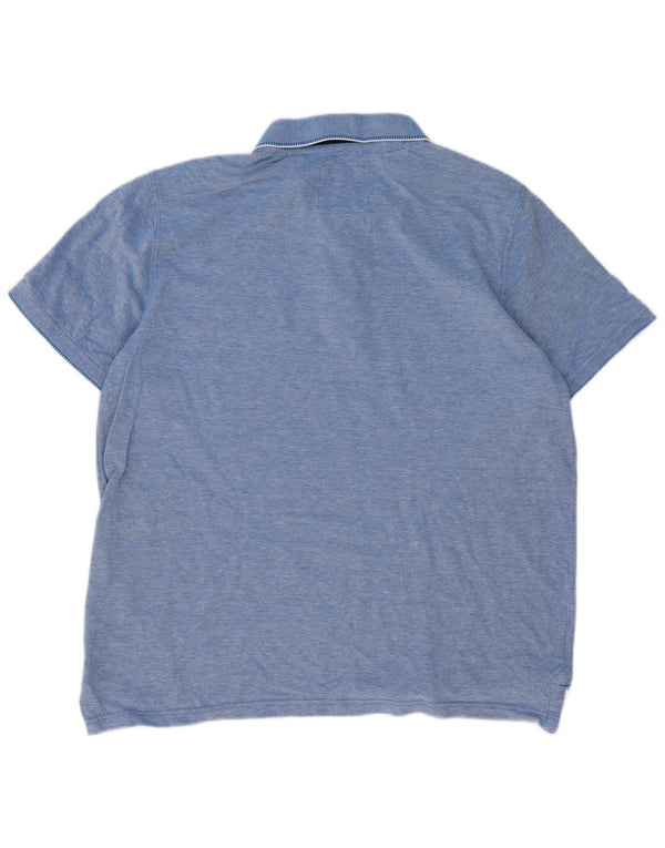 Camisa polo masculina 2XL de algodão azul da Crew Clothing