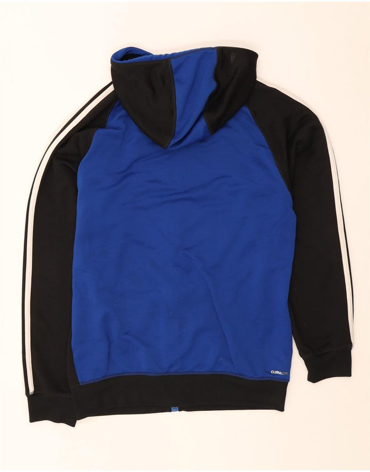 Suéter masculino Adidas Climalite Zip com capuz médio preto colorblock poliéster