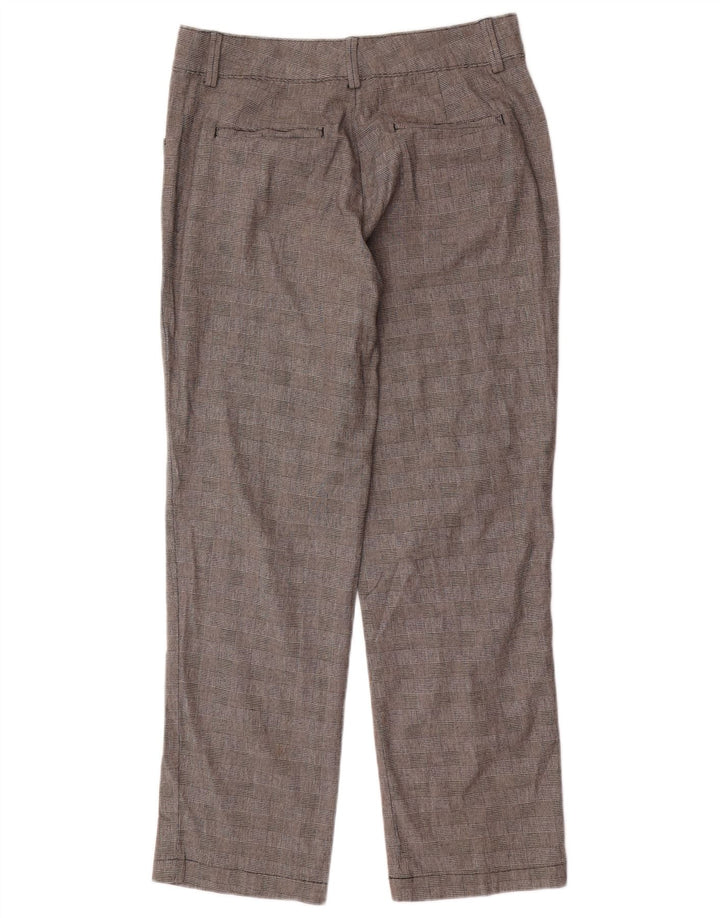 LEE Calça feminina casual de ajuste relaxado EUA 8 médio W32 L29 xadrez cinza
