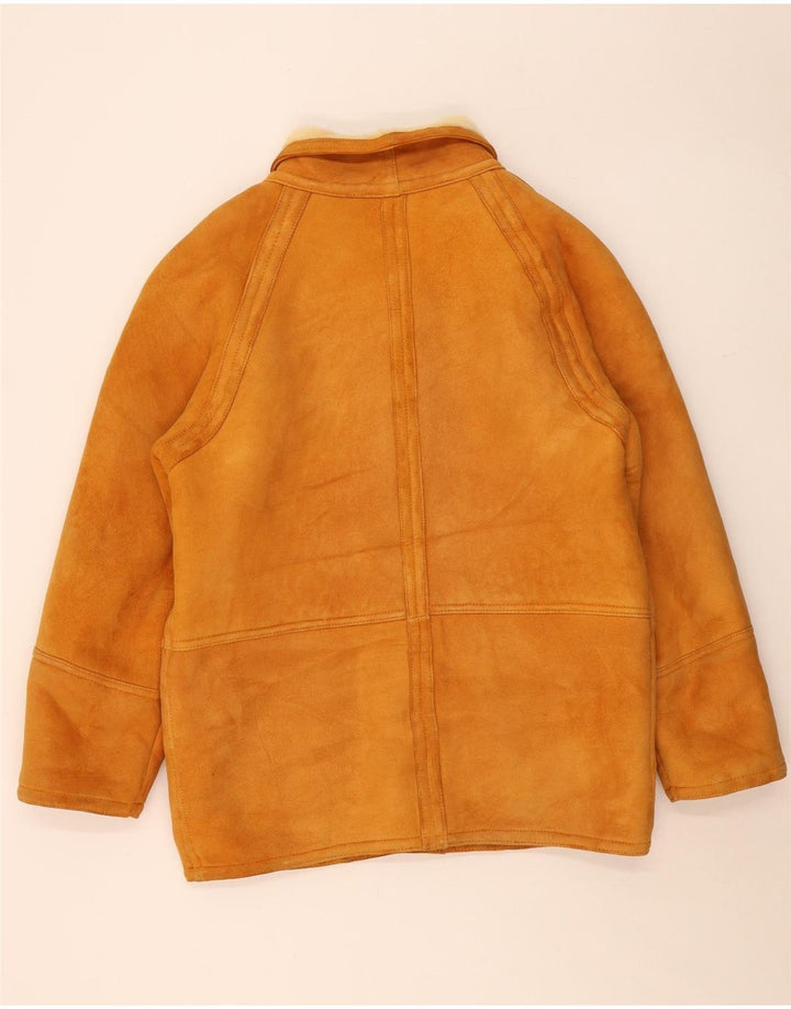 Jaqueta masculina vintage de shearling IT 56 XL marrom shearling