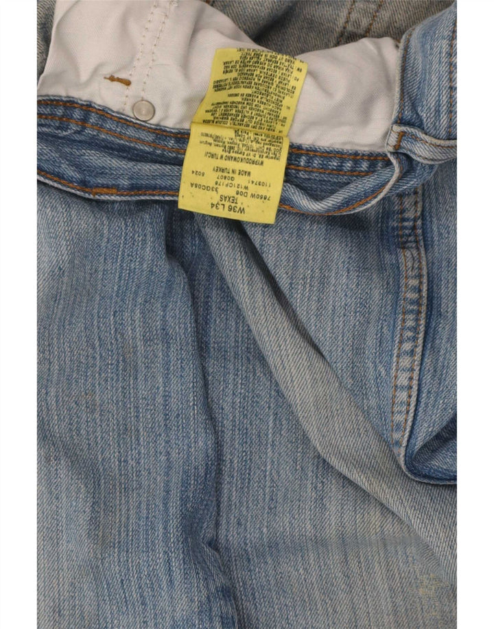 Wrangler Masculino Texas Straight Jeans W36 L34 Azul Algodão
