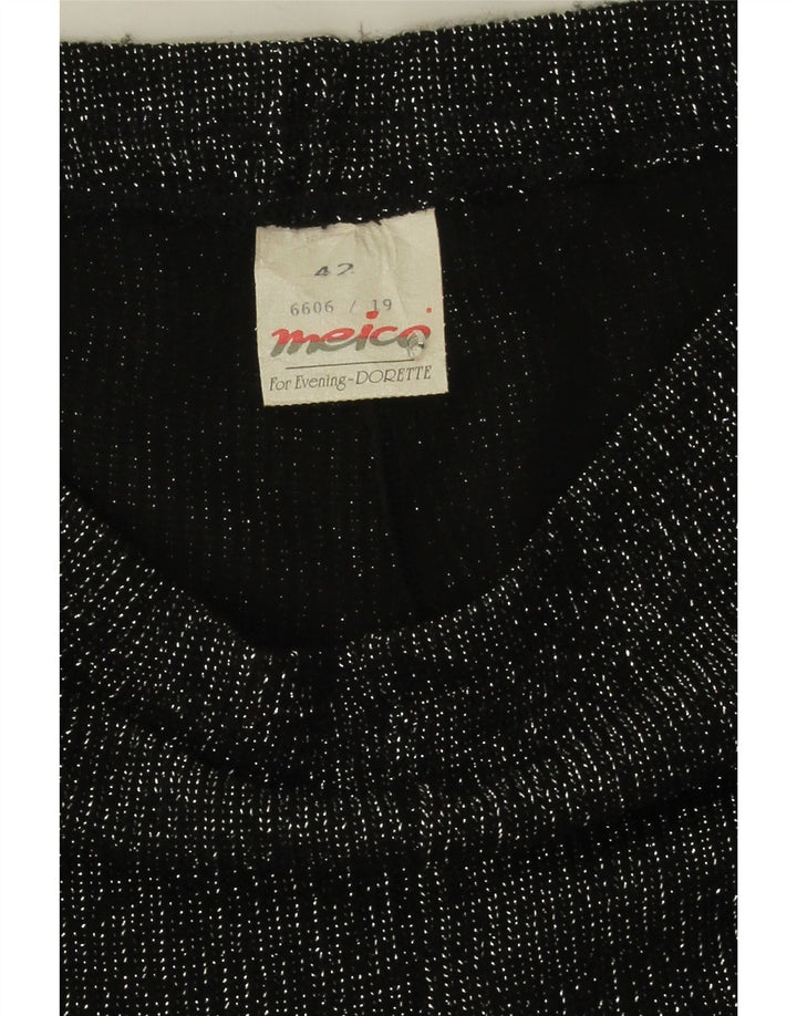 Leggings femininos Meico IT 42 médio preto manchado poliacrílico