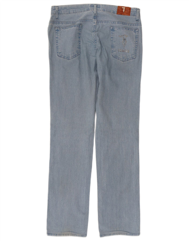 Jeans retos femininos TRUSSARDI W27 L29 algodão azul