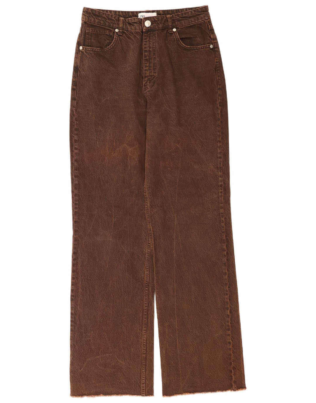 Calça jeans reta feminina Zara EU 40 médio W30 L33 marrom