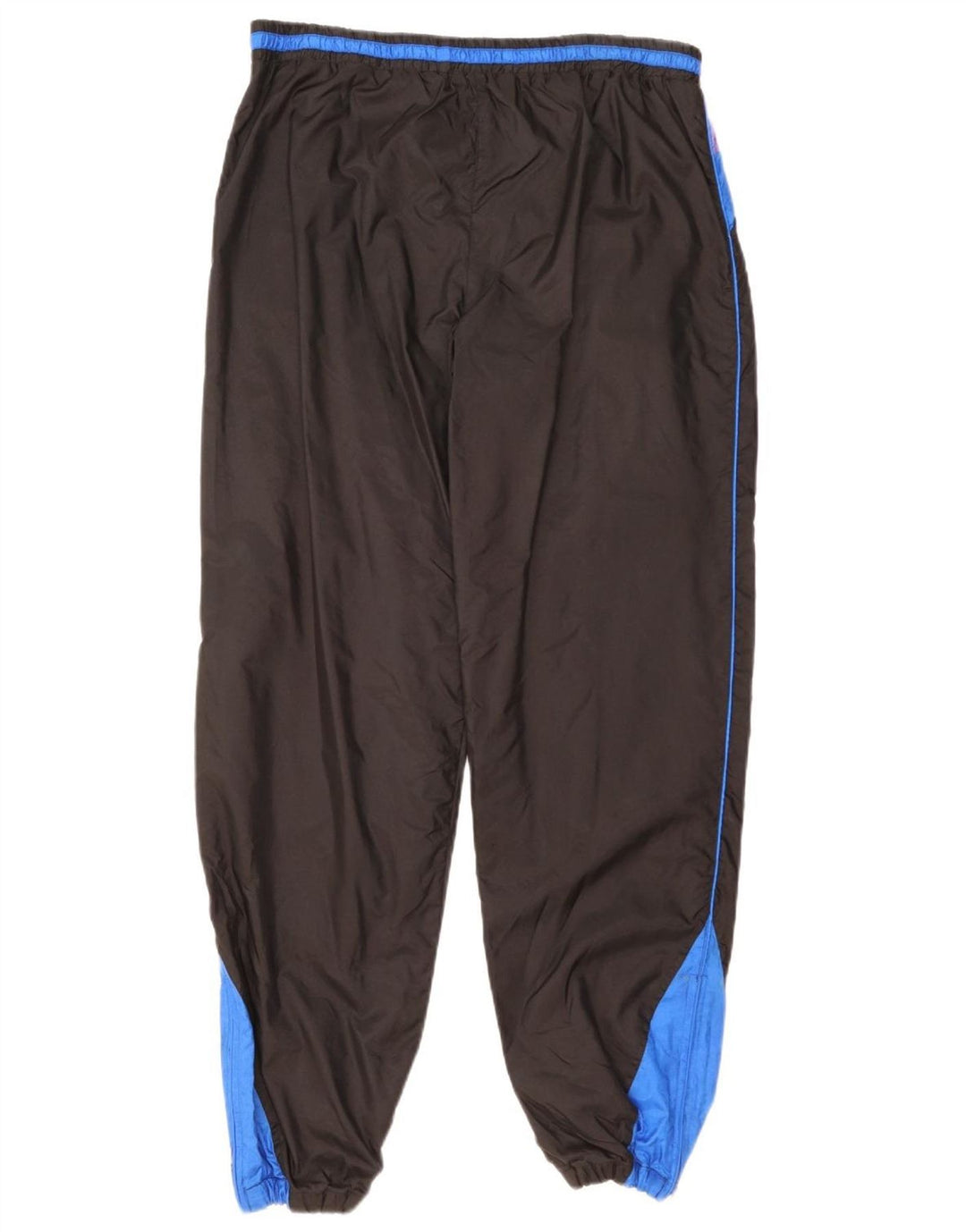 Calça de treino masculina vintage joggers médio preto colorblock nylon