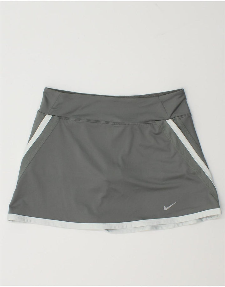 Nike Womens Dri Fit Skort UK 14 Grande Cinza Colourblock Poliéster