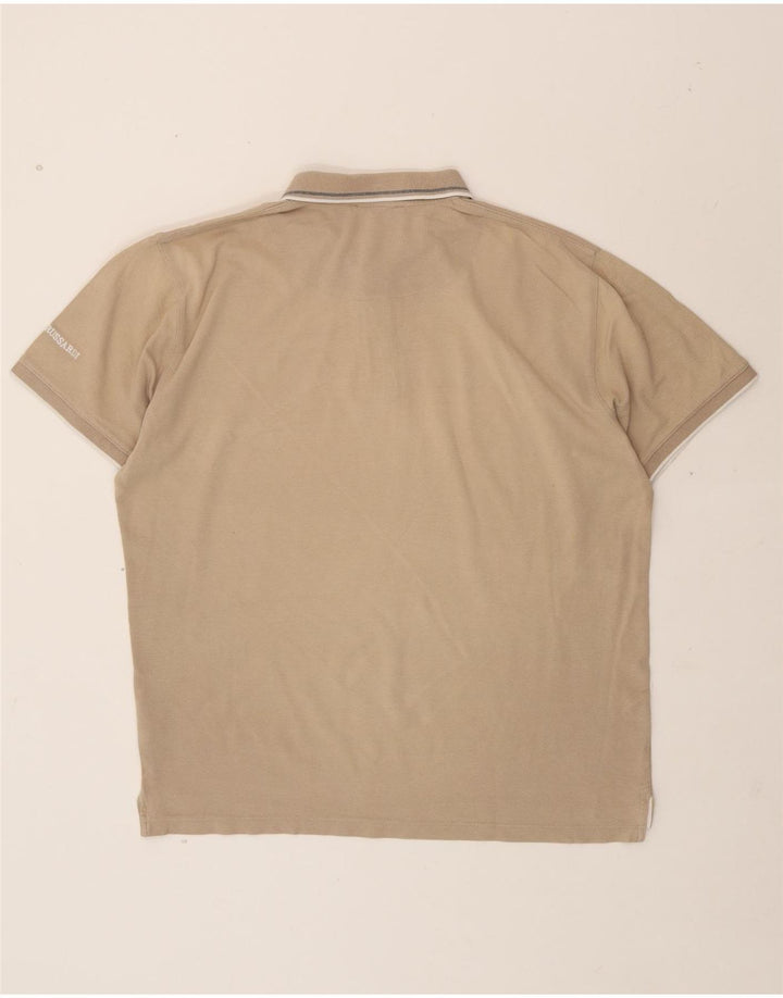 TRUSSARDI Mens Slim Polo Shirt 2XL Beige Cotton Vintage Trussardi and Second-Hand Trussardi from Messina Hembry 