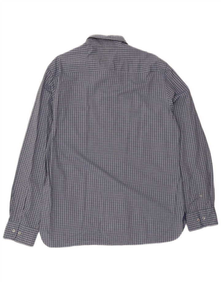 Camisa masculina casual Massimo Dutti XL algodão xadrez azul