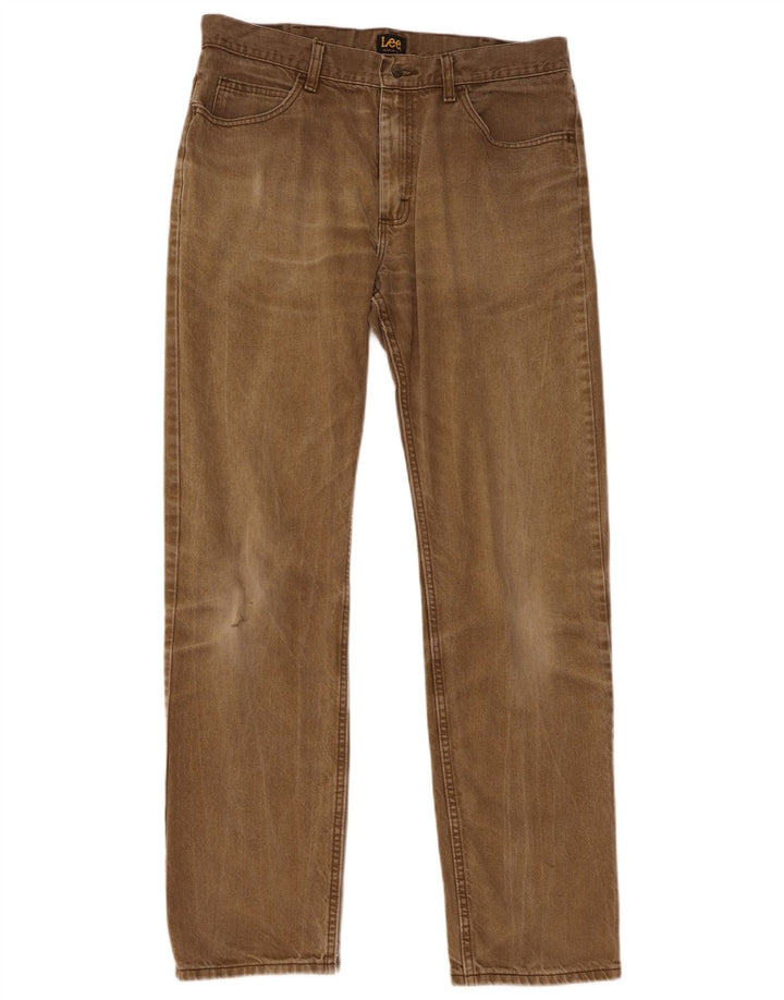 Jeans retos masculinos Lee W35 L34 algodão cáqui