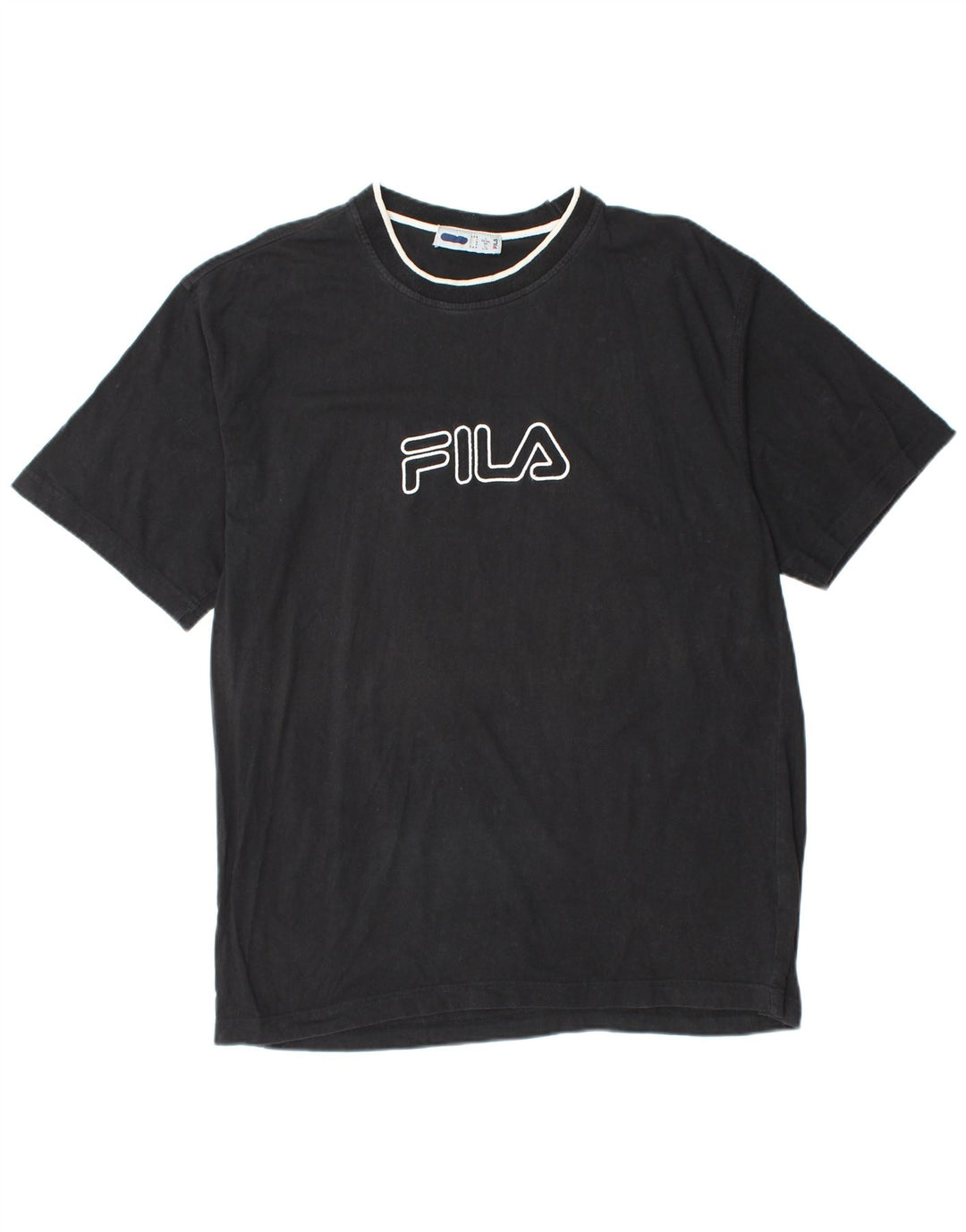 Camiseta masculina gráfica FILA Top grande preto