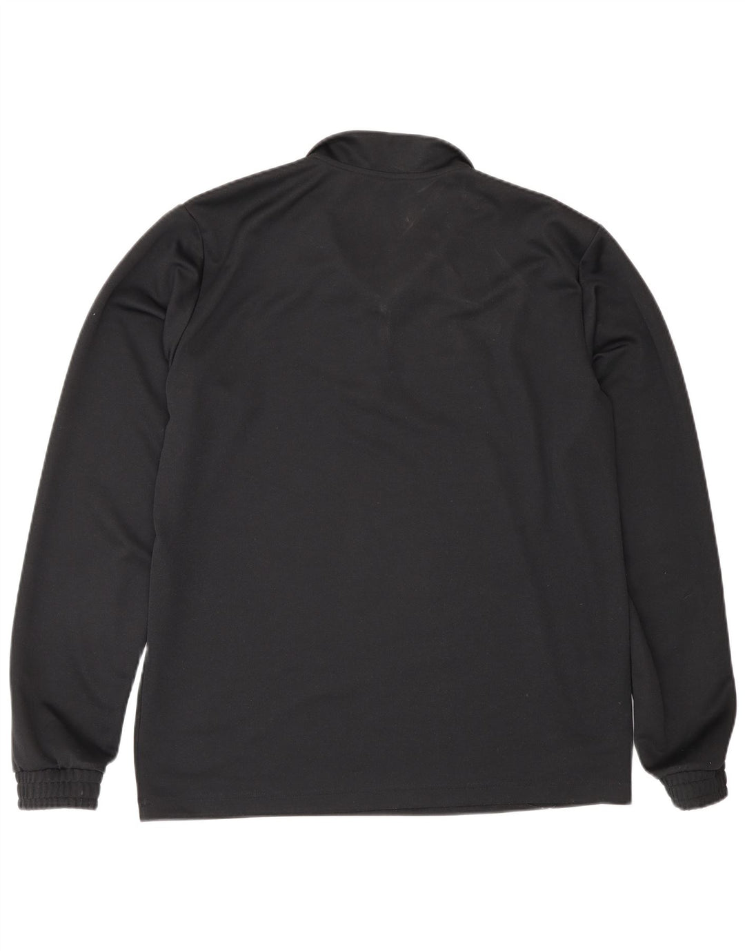 Adidas Mens Zip Neck Top Manga Longa Grande Poliéster Preto Esportes