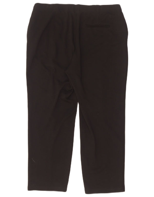 Calça feminina cortada reta Marks & Spencer Reino Unido 14 grande W33 L25 preta