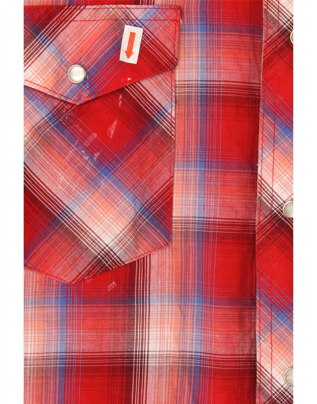 Wrangler Camisa masculina de manga curta grande algodão xadrez vermelho