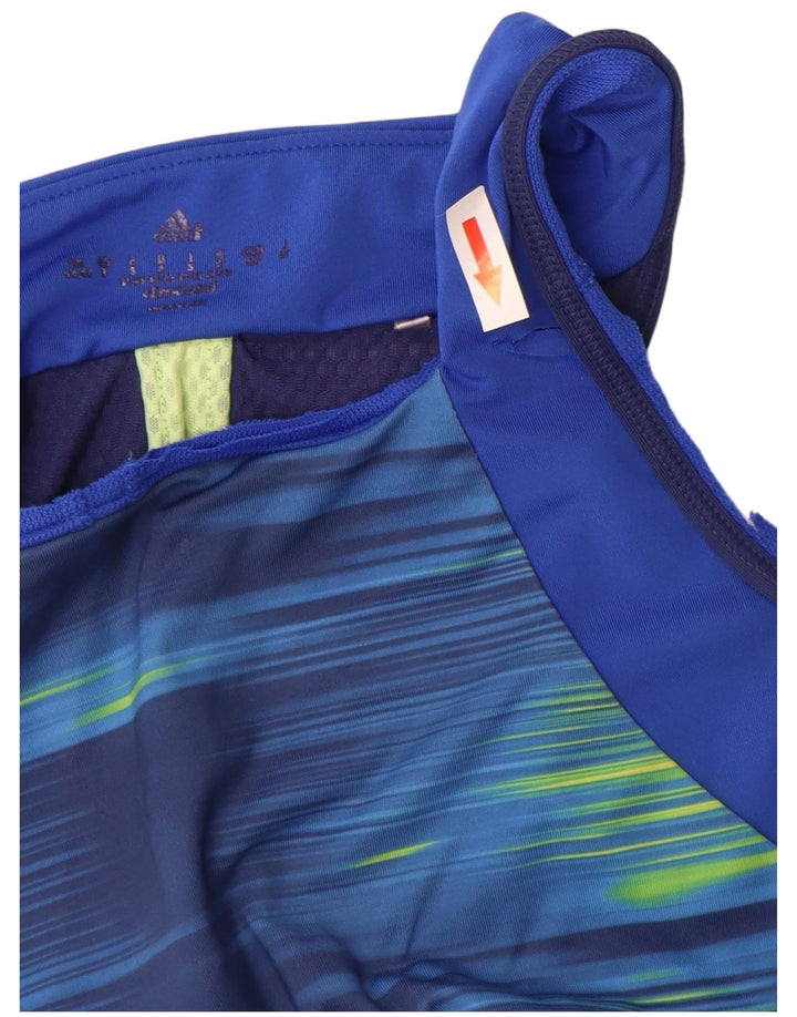 Adidas Womens Climacool Vest Top UK 8/10 Small Blue Pinstripe