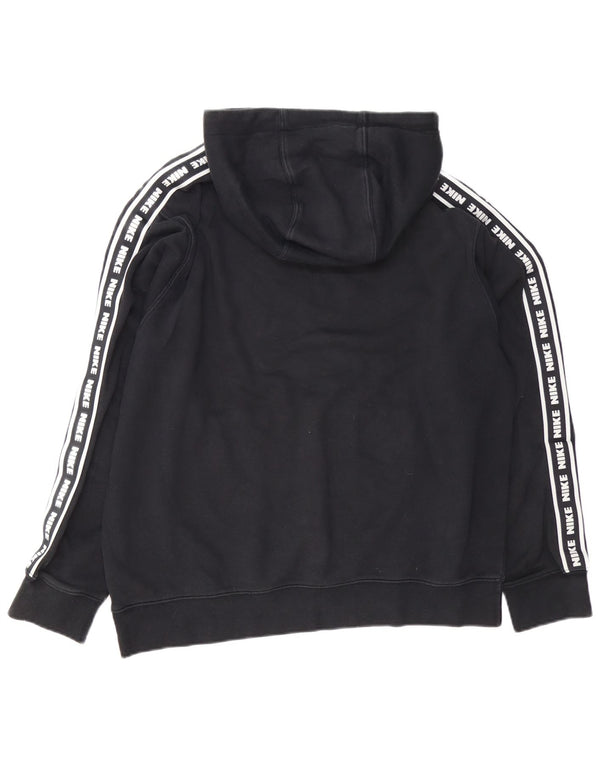 NIKE Mens Graphic Hoodie Jumper Grande Algodão Preto