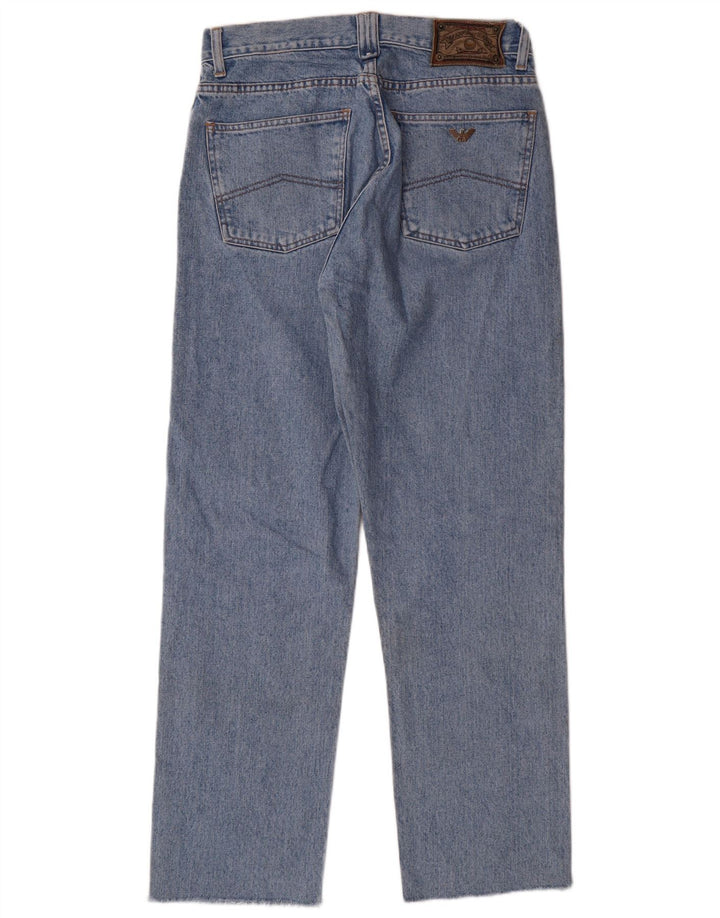 Calça jeans reta masculina Armani de cintura alta W32 L29 algodão azul