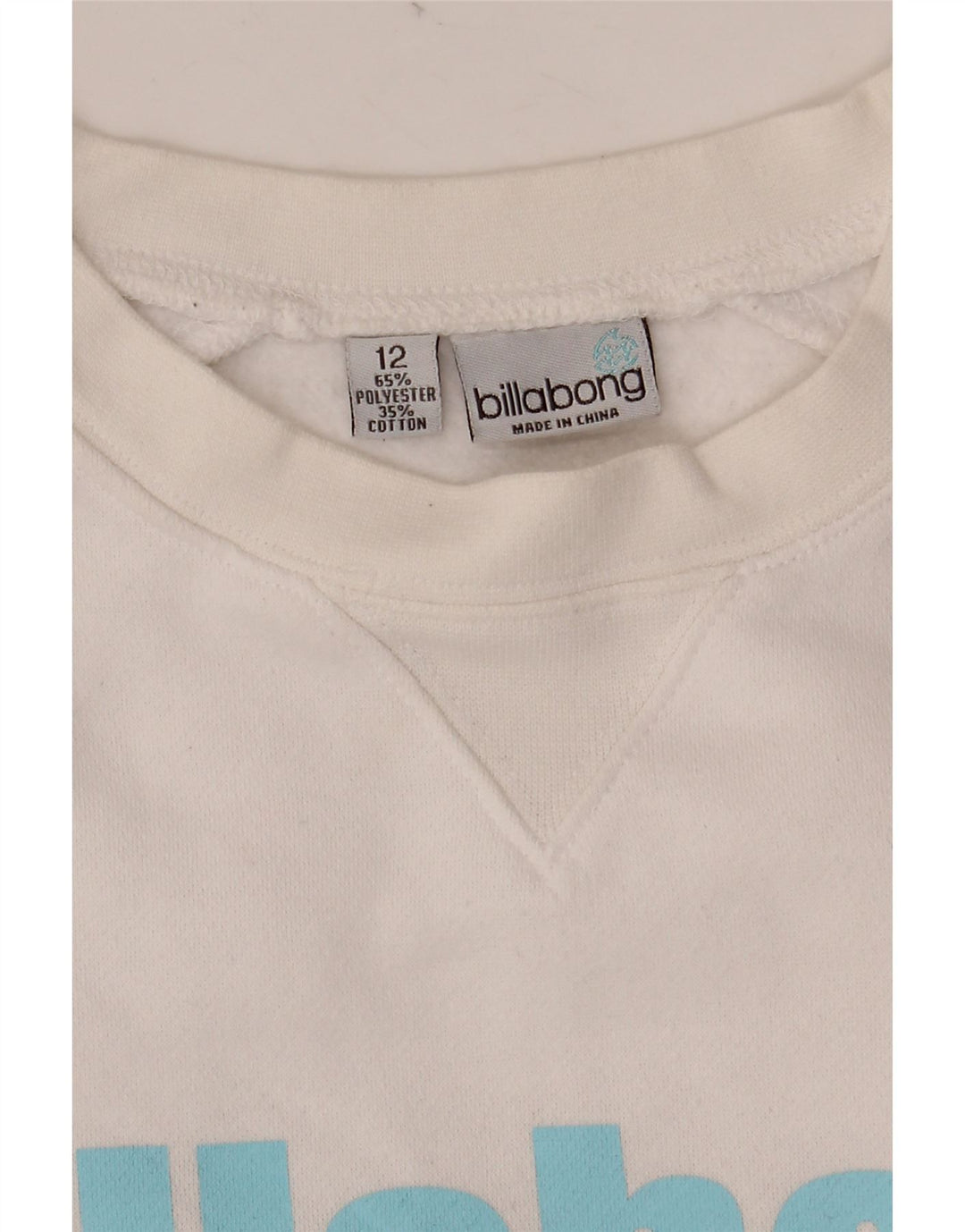 Suéter gráfico feminino BILLABONG Reino Unido 12 poliéster branco médio