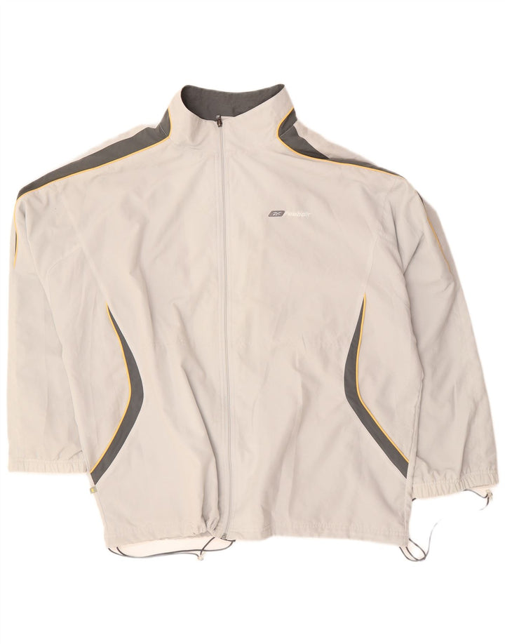 Reebok Mens Tracksuit Top Jacket 2XL Cinza Colourblock Poliéster