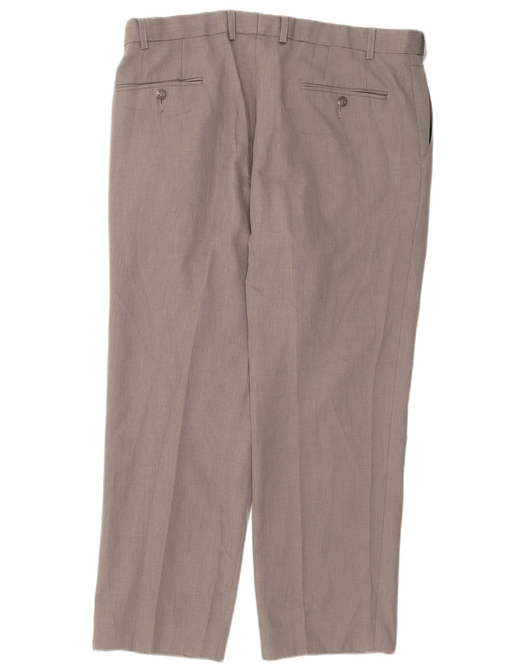 Calça chino reta masculina Marks & Spencer W38 L28 poliéster cinza