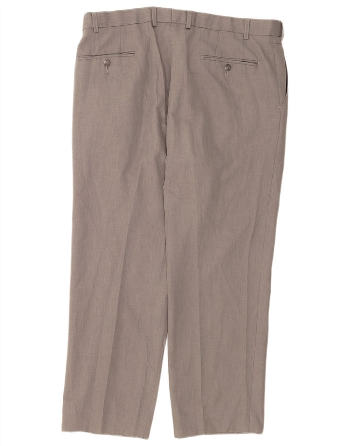 Calça chino reta masculina Marks & Spencer W38 L28 poliéster cinza
