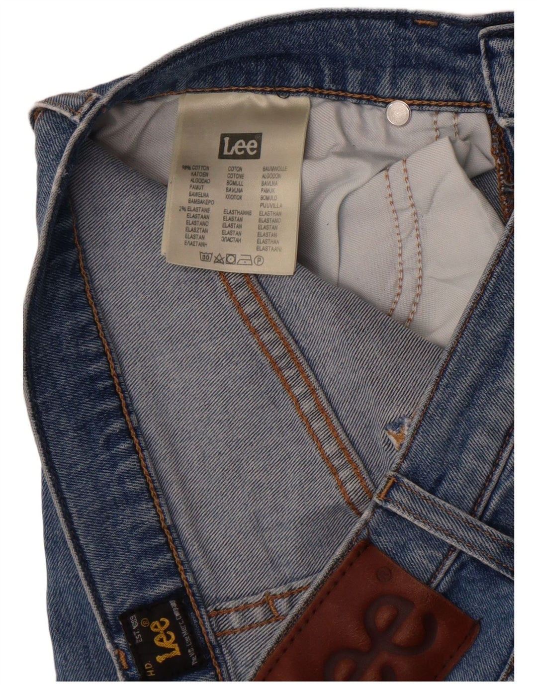 Lee Mens Rider Slim Jeans W29 L32 Azul Algodão