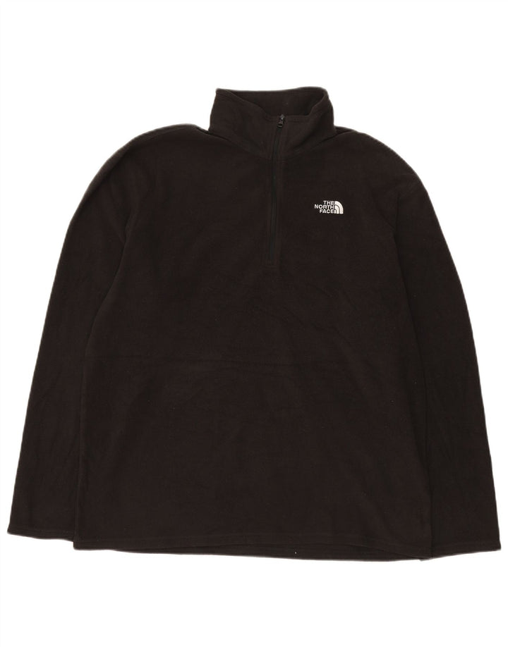 THE NORTH FACE Suéter masculino de lã com zíper e gola grande em poliéster preto