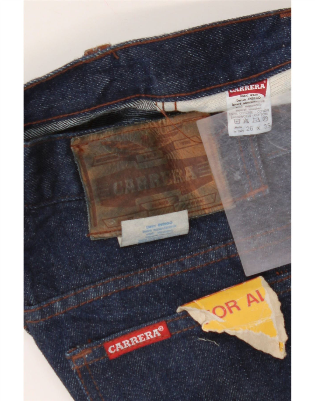 Calça jeans reta feminina CARRERA W26 L35 algodão azul marinho