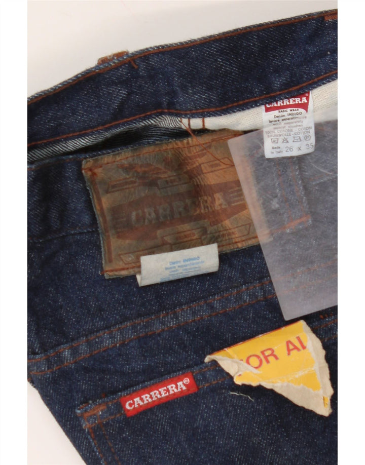 Calça jeans reta feminina CARRERA W26 L35 algodão azul marinho