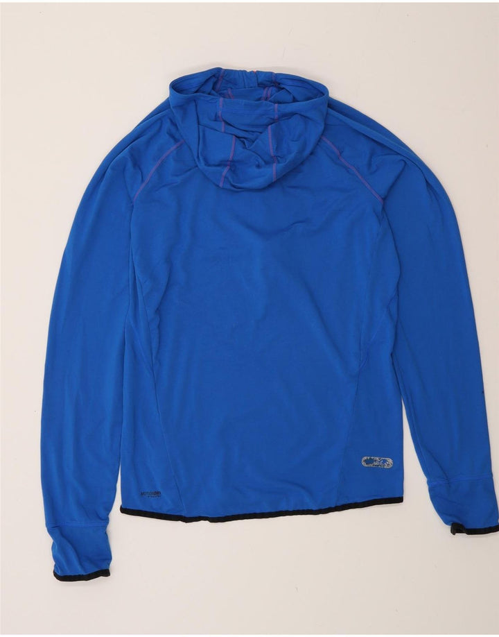 Asics Mens Zip Neck Hooded Top Manga Longa Médio Azul Poliéster