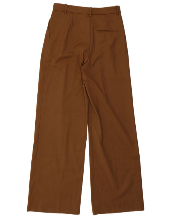 Zara Calça Chino Feminina Cintura Alta Pegada Pequena W26 L31 Poliéster Bege