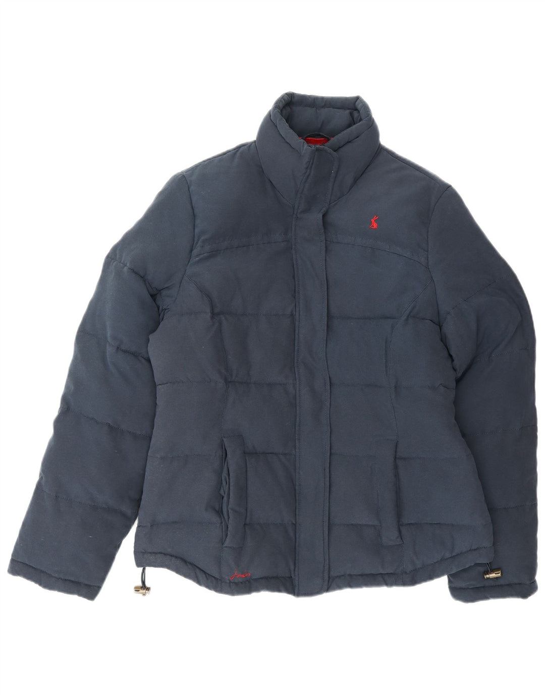 Jaqueta acolchoada feminina Joules UK 12 poliéster azul marinho médio
