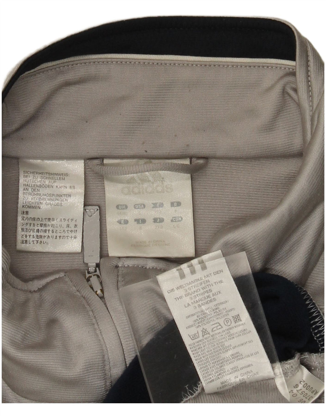 ADIDAS Mens Tracksuit Top Jacket UK 44/46 Grande Cinza Colourblock Poliéster