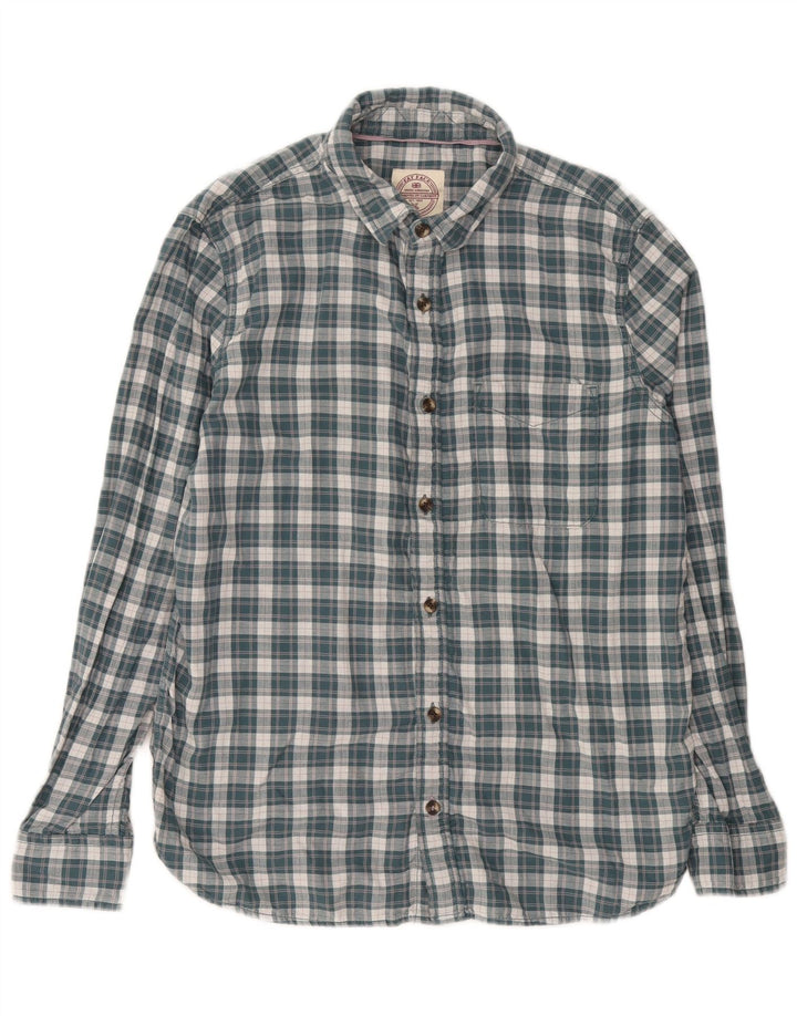 Camisa masculina Fat Face de algodão xadrez verde médio