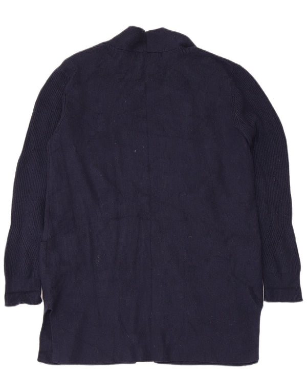 Suéter cardigã feminino Longline da Marks & Spencer Reino Unido 12 médio azul marinho