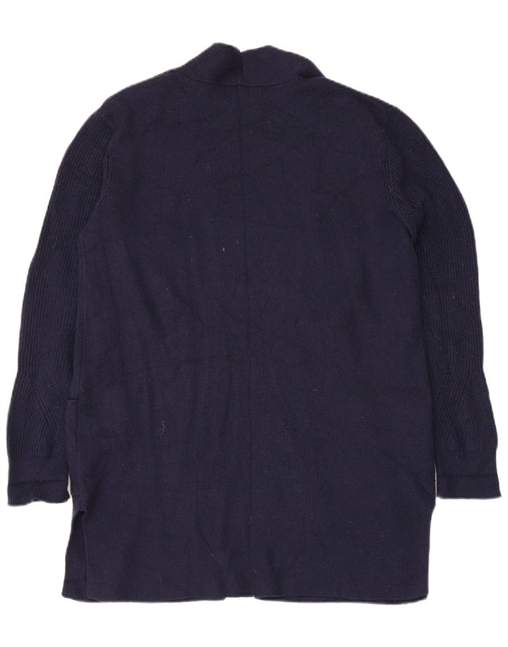 Suéter cardigã feminino Longline da Marks & Spencer Reino Unido 12 médio azul marinho
