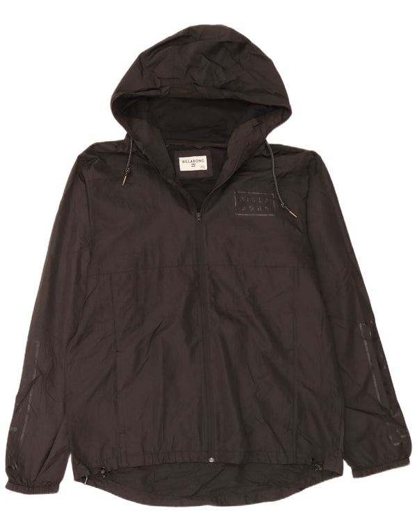 Jaqueta de chuva masculina Billabong com capuz gráfico UK 44 2XL poliéster preto