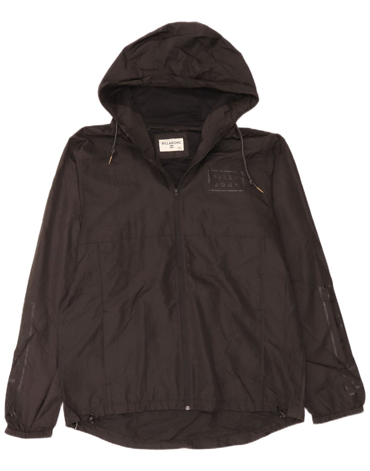 Jaqueta de chuva masculina Billabong com capuz gráfico UK 44 2XL poliéster preto