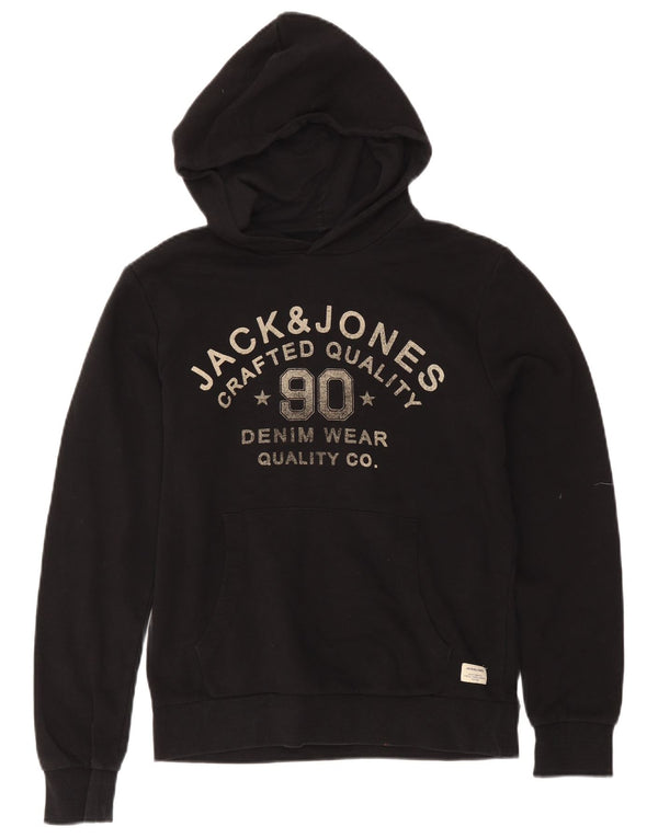Jumper com capuz gráfico masculino Jack & Jones XS algodão preto