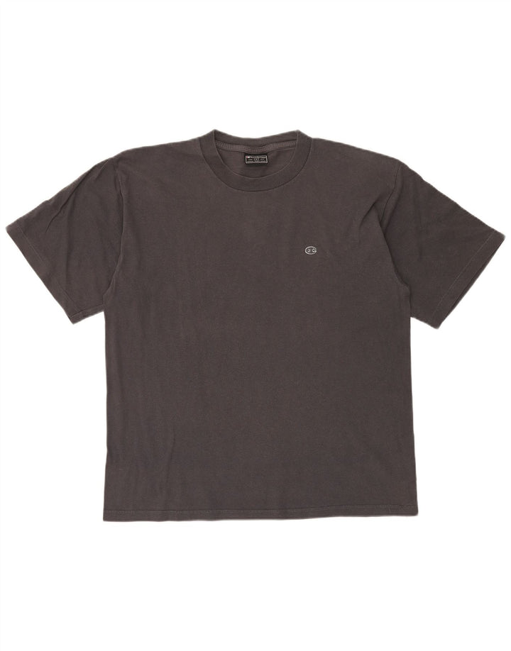 Camiseta masculina estampada Champion grande algodão cinza