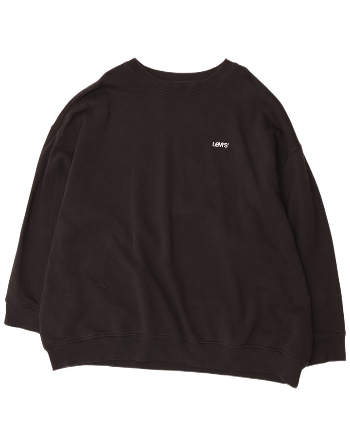 Moletom masculino Levi's com ajuste relaxado 5XL algodão preto