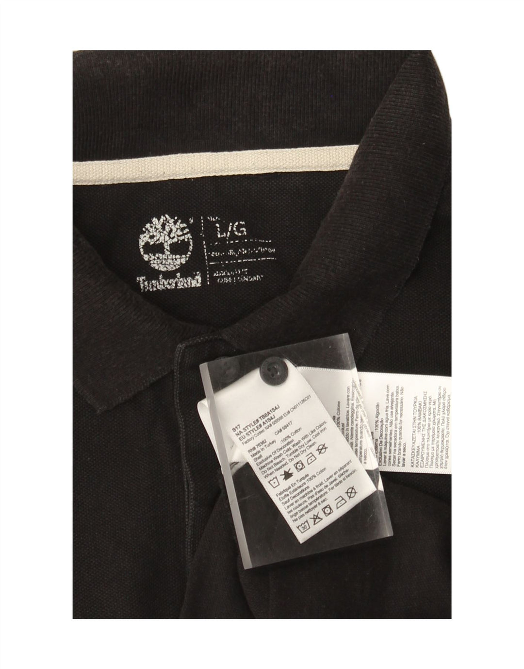 Camisa polo masculina Timberland grande algodão preto