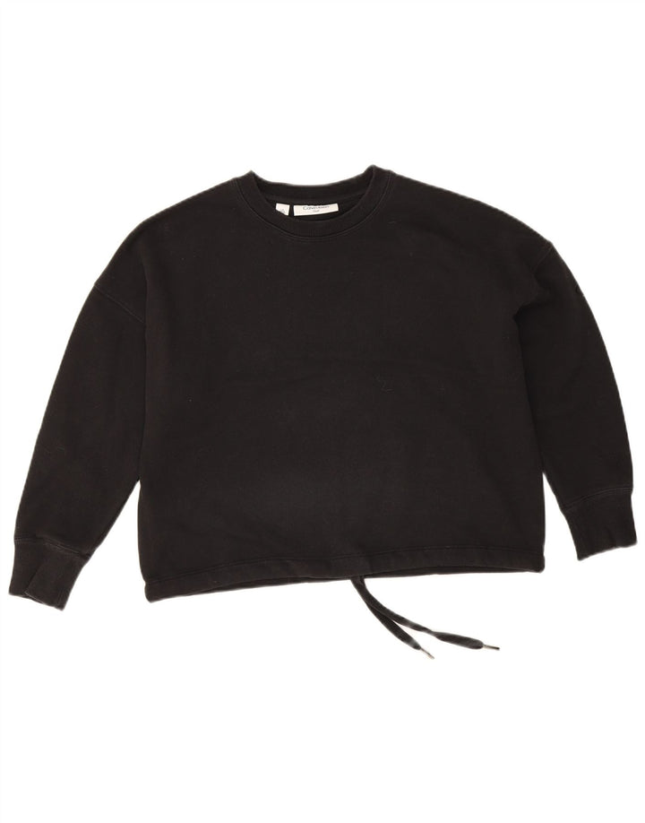 Calvin Klein Feminino Golf Crop Oversized Top Manga 3/4 Reino Unido 10 Pequeno Preto