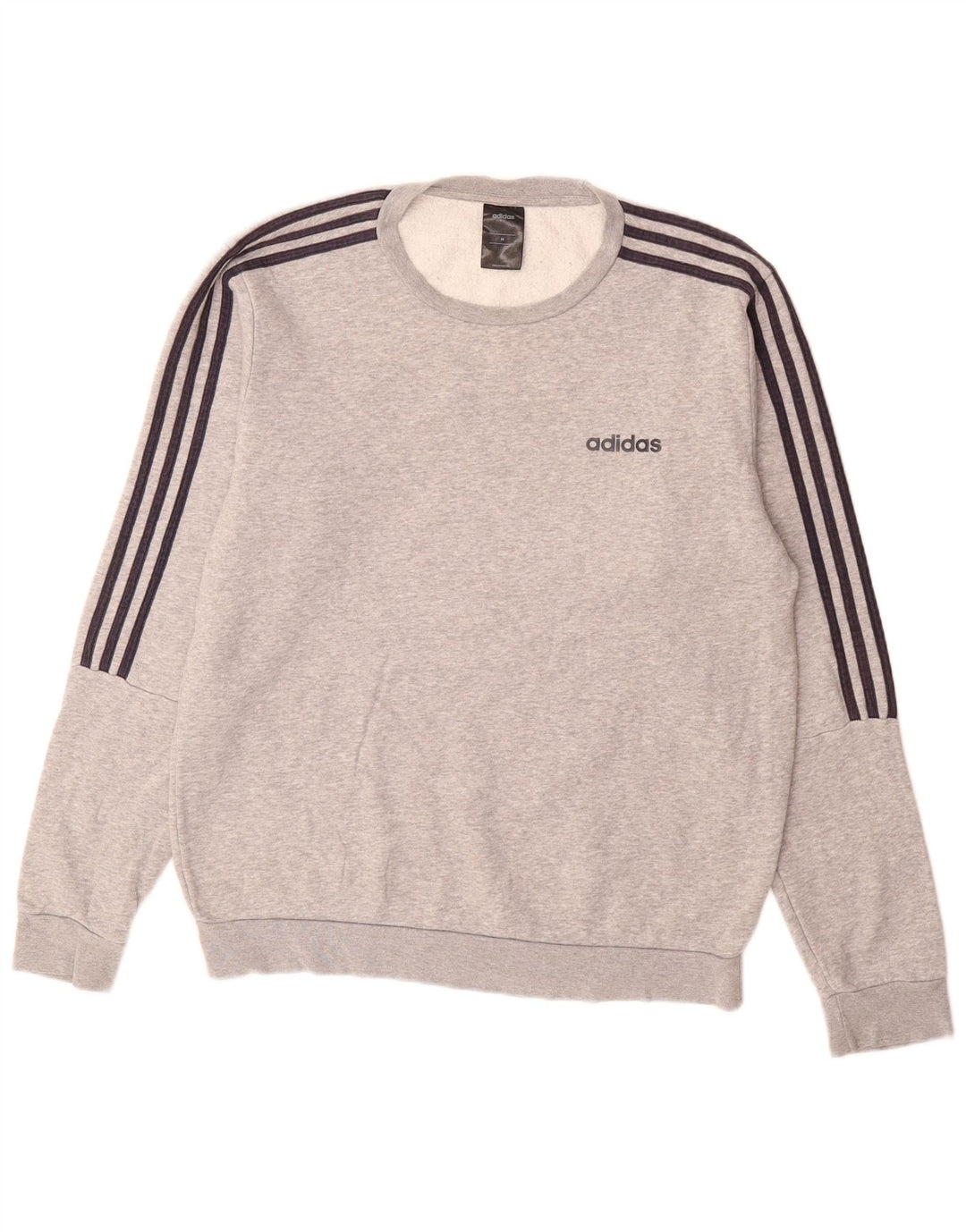 ADIDAS Mens Moletom Jumper Médio Cinza Algodão Flecked