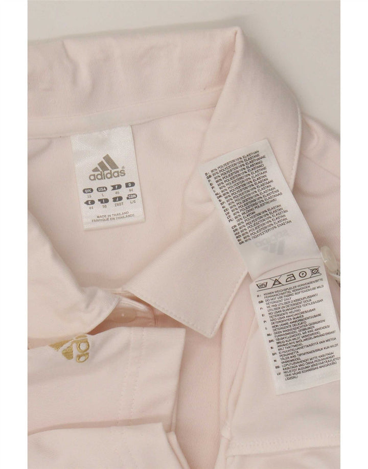 Camisa polo feminina Adidas UK 18 XL rosa poliéster