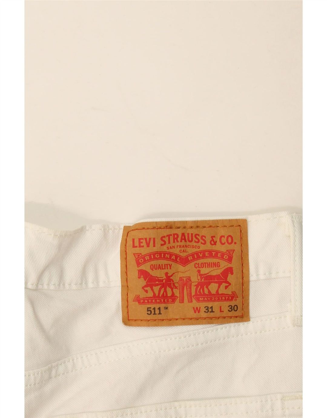 Calça jeans feminina Levi's 511 Slim W31 L30 algodão branco