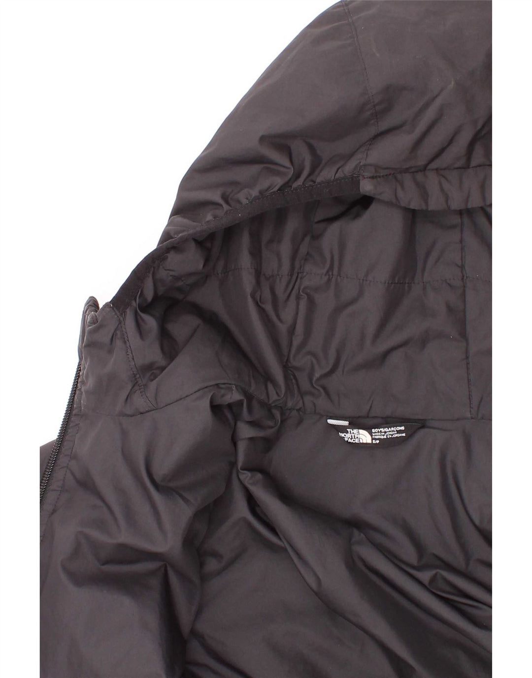 Casaco acolchoado com capuz gráfico The North Face Boys 7-8 anos pequeno preto