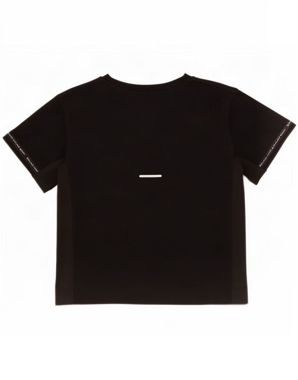 Asics Womens Crop T-Shirt Top UK 10 Pequeno Poliéster Preto