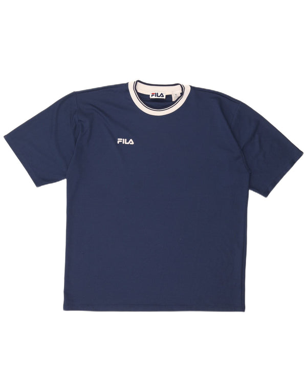 Camiseta masculina FILA Top XL azul marinho poliéster